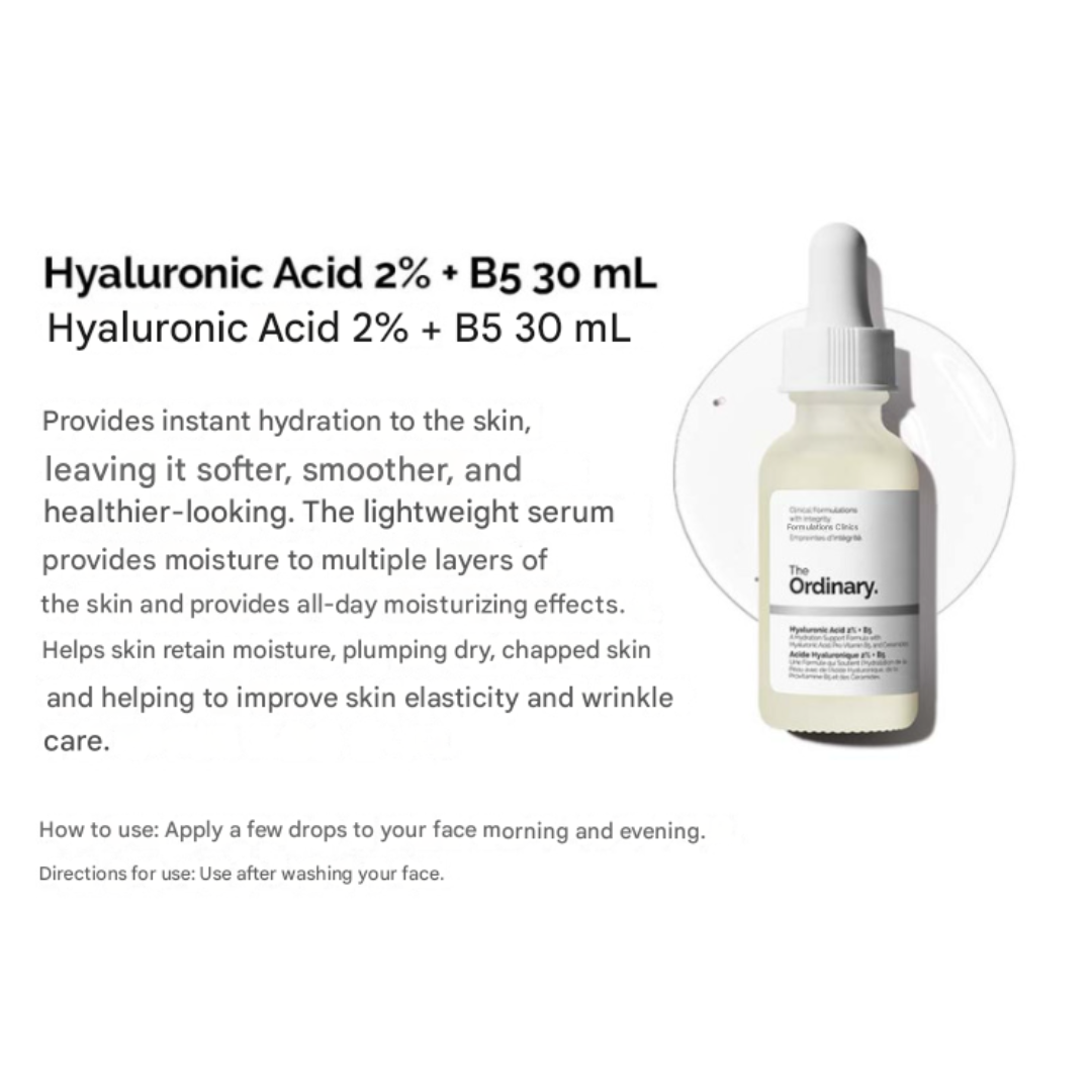 The Ordinary [Renewal] Skin Support Set ((Niacinamide 10% + Zinc 1%)30ml + ( Hyaluronic Acid 2% + B5) 30ml)   (3 Options)