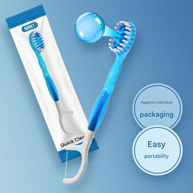 HR Medical Quick Clean Mint 5-in-1 Disposable Toothbrush 10pcs (3 Options)