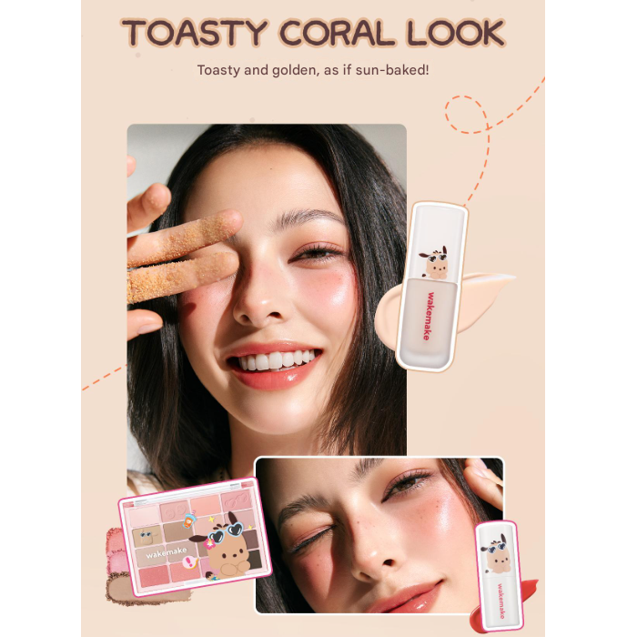 Wakemake SeamLess Wear Cushion 9COLOR [Sanrio Pochacco Edition] Main 15g + Refill 15g (3 Options)