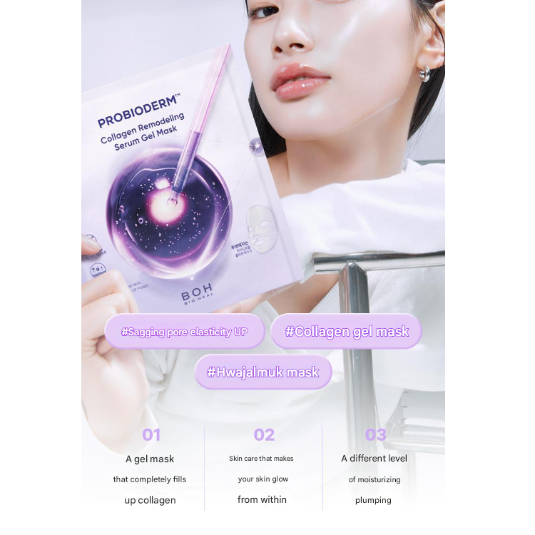 BIOHEAL BOH Probioderm Collagen Remodeling Serum Gel Mask 34g × 6sheets (3 Options)