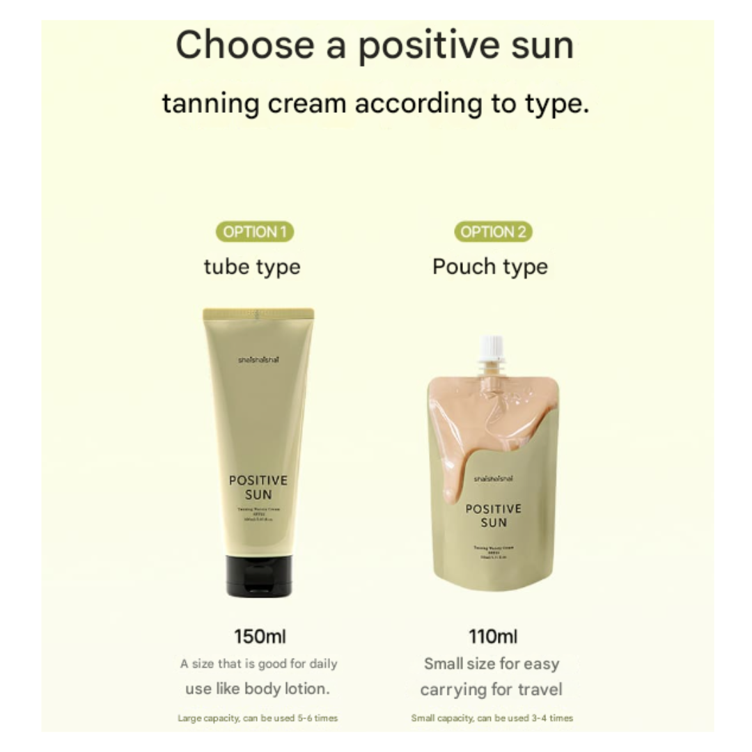 ShaiShaiShai Positive Sun Tanning Watery Cream SPF22 Tube type: 150ml, Pouch type: 110ml (7 Options)