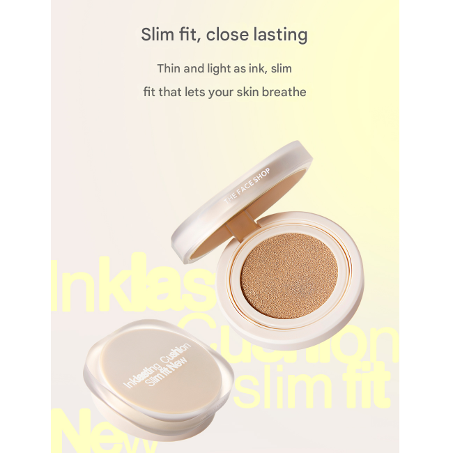 The Face Shop Ink Lasting Cushion Slim Fit New SPF35 PA++ Main 12g, Refill 12g (9 Options)