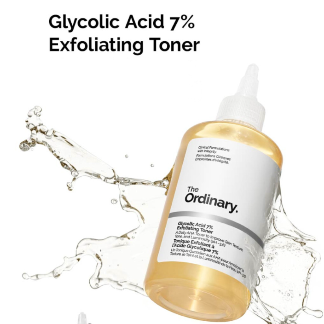 The Ordinary Glycolic Acid 7% Exfoliating Toner 100ml, 240ml (6 Options)