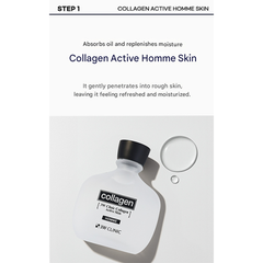 3W CLINIC Collagen Active Homme Skincare Set (Toner + Lotion)