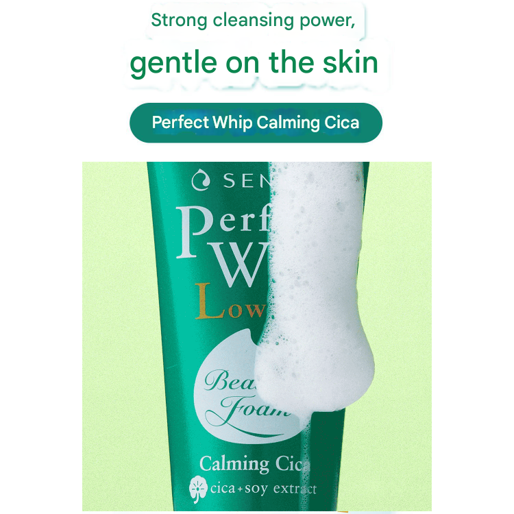 SENKA Perfect Whip Vitamin C Poreless Glow 100g, Perfect Whip Low pH Calming Cica 100g, Perfect Whip Acne Care 100g (10 Options)
