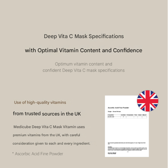 Medicube Deep Vita C Mask 20g (1 sheet) (3 Options)
