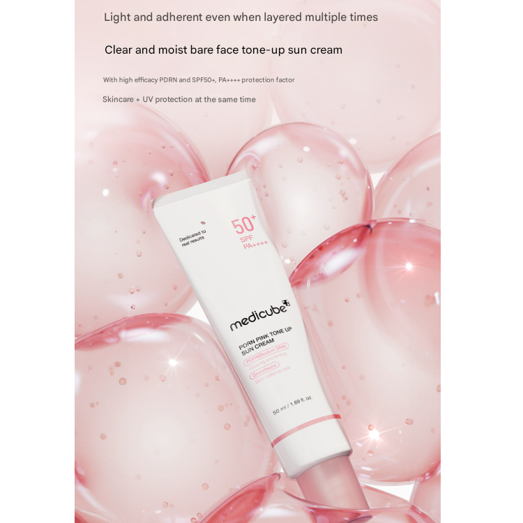 Medicube PDRN Pink Tone‑Up Sun Cream 50ml (3 Options)