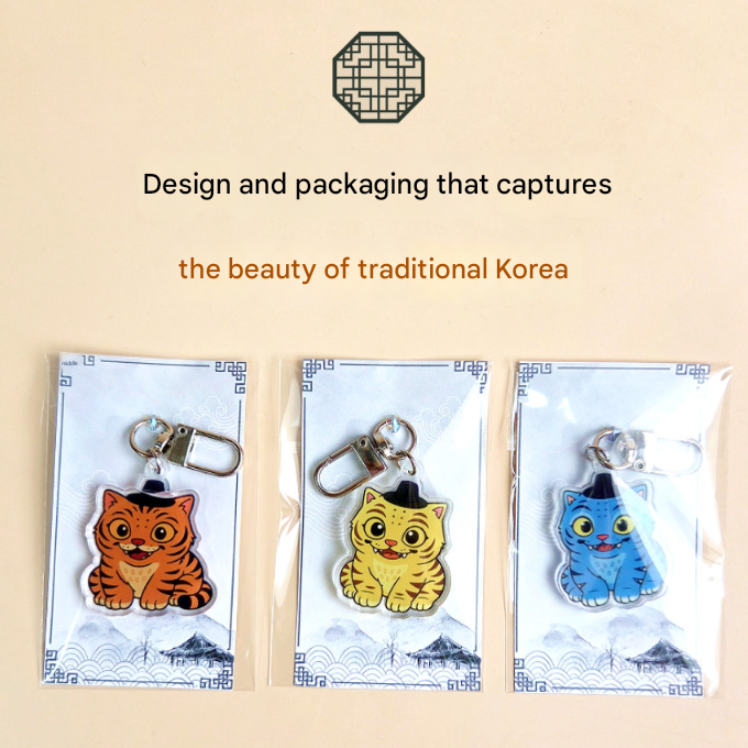 KPOP DEMON HUNTERS Gat-wearing Tiger Acrylic Keyring (3 Options)
