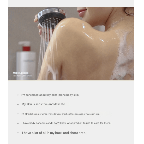 Medicube Red Acne Body Wash 2.0 400g (3 Options)