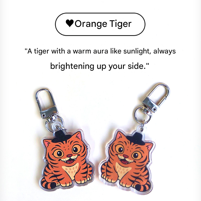 KPOP DEMON HUNTERS Gat-wearing Tiger Acrylic Keyring (3 Options)