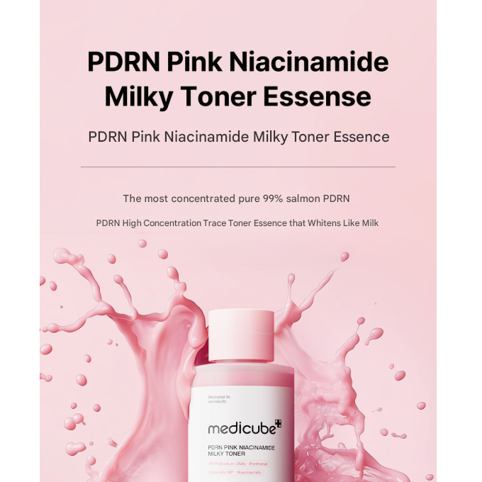 Medicube PDRN Pink Milky Toner Essence 250ml (3 Options)