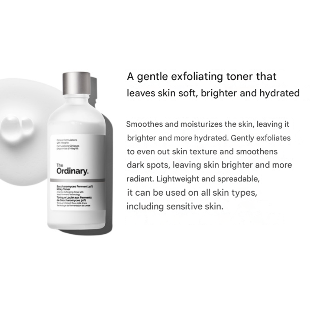 The Ordinary Saccharomyces Ferment 30% Milky Toner 100ml (3 Options)