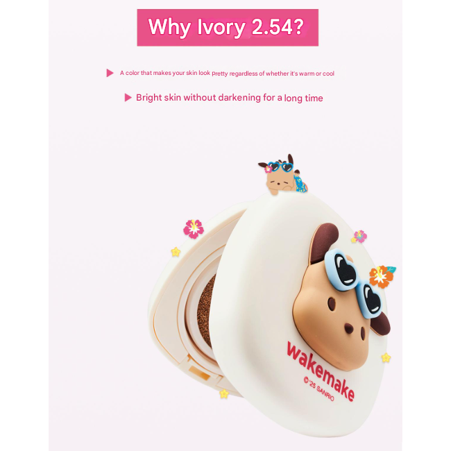Wakemake SeamLess Wear Cushion 9COLOR [Sanrio Pochacco Edition] Main 15g + Refill 15g (3 Options)