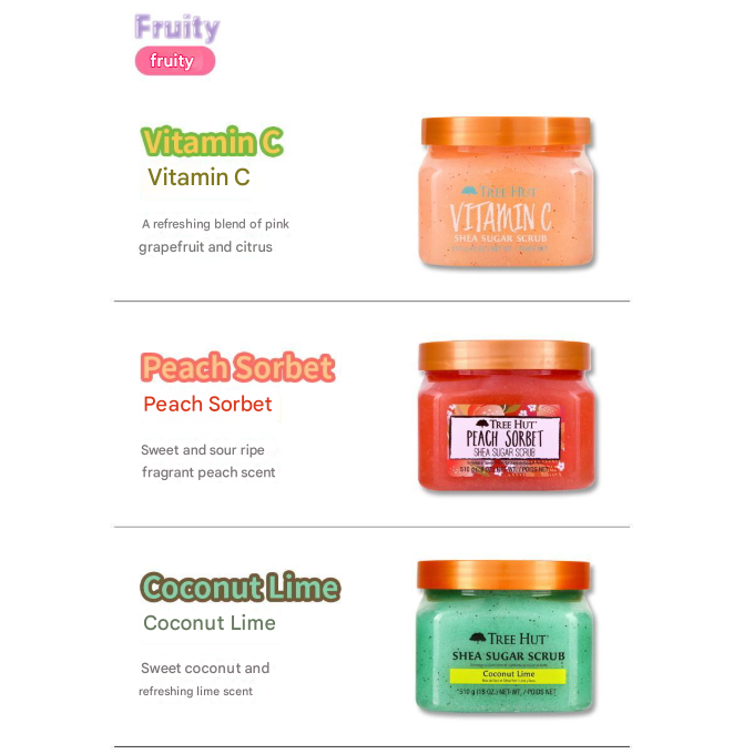 [Sanrio Collaboration] Tree Hut Shea Sugar Scrub 510 g (17 Options)