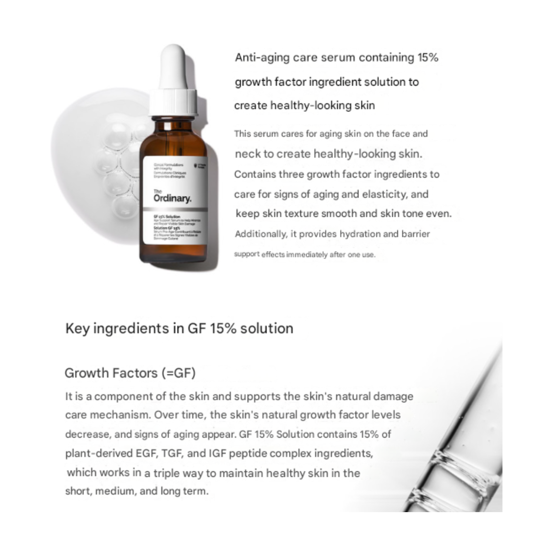 The Ordinary Firming Lifting Duo Set (GF 15% Solution 30ml + Matrixyl 10% + HA 30ml) (3 Options)