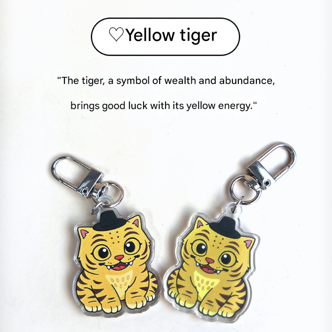 KPOP DEMON HUNTERS Gat-wearing Tiger Acrylic Keyring (3 Options)