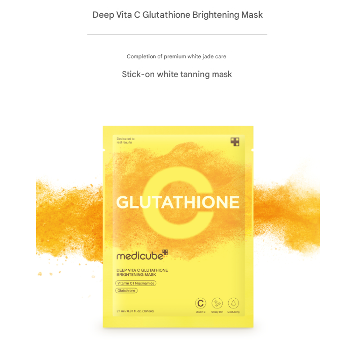 Medicube Deep Vita C Glutathione Brightening Mask 27ml (1 sheet) (4 Options)