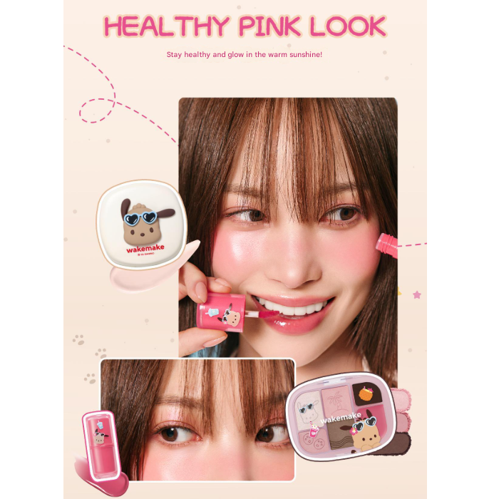 Wakemake SeamLess Wear Cushion 9COLOR [Sanrio Pochacco Edition] Main 15g + Refill 15g (3 Options)