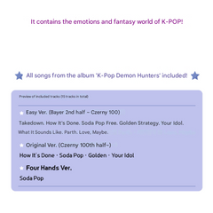 K-POP Demon Hunters Piano Score Book