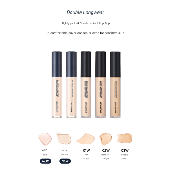 Peripera Double Longwear Cover Concealer 5.5g (5 Types)